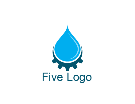water droplet with half gear
