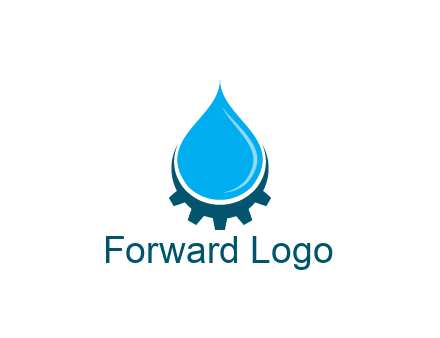 water droplet with half gear