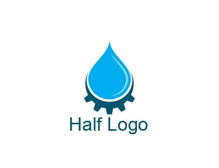 water droplet with half gear