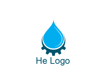 water droplet with half gear