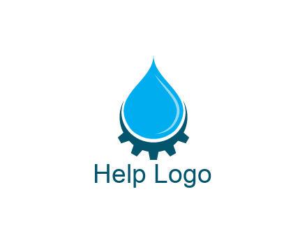 water droplet with half gear