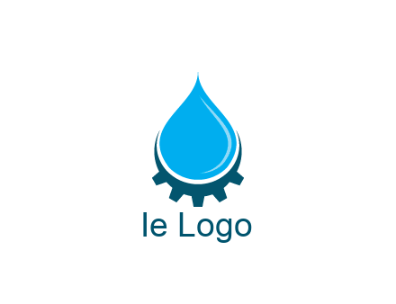 water droplet with half gear