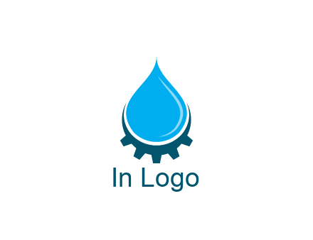 water droplet with half gear