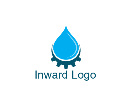 water droplet with half gear