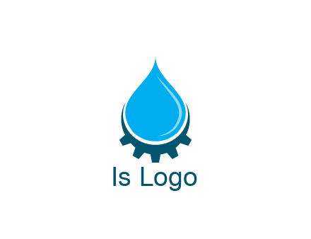 water droplet with half gear