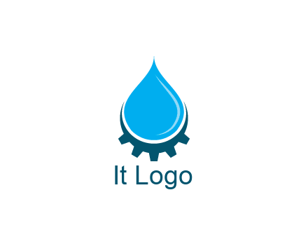 water droplet with half gear