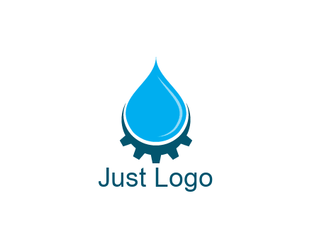 water droplet with half gear