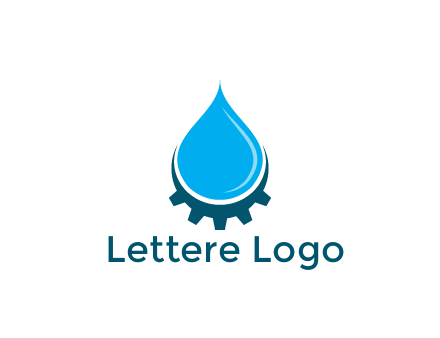 water droplet with half gear