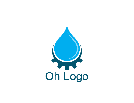water droplet with half gear