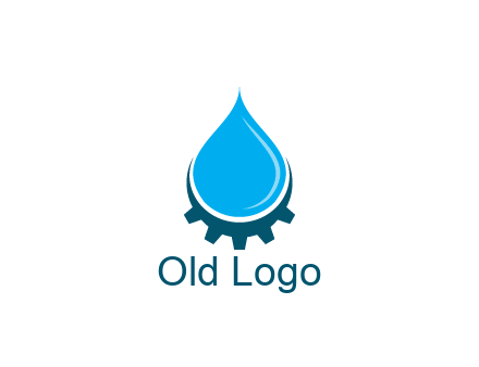 water droplet with half gear