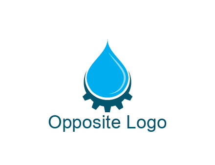 water droplet with half gear