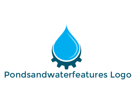 water droplet with half gear