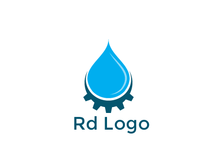 water droplet with half gear