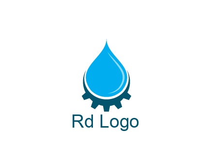 water droplet with half gear