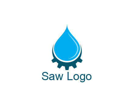water droplet with half gear