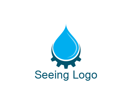 water droplet with half gear