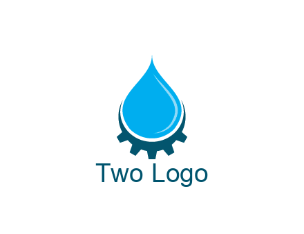 water droplet with half gear
