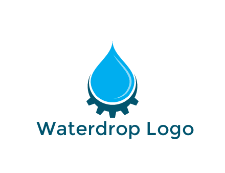 water droplet with half gear