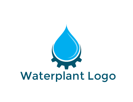 water droplet with half gear
