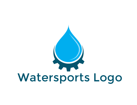 water droplet with half gear