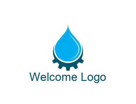 water droplet with half gear