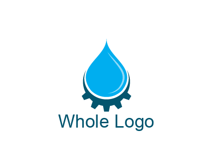 water droplet with half gear