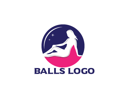 negative spacing girl sitting in circle with stars