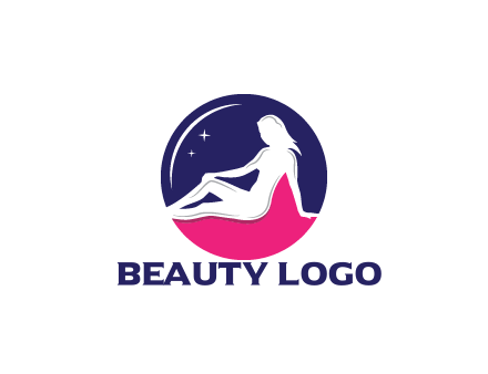 negative spacing girl sitting in circle with stars