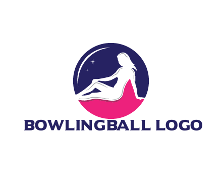 negative spacing girl sitting in circle with stars