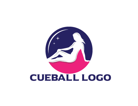 negative spacing girl sitting in circle with stars