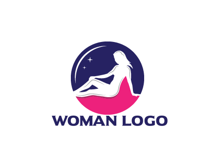 negative spacing girl sitting in circle with stars