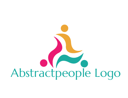 rotating swoosh with circle forming people icon