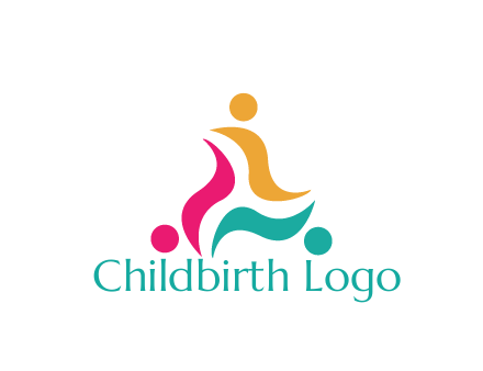 rotating swoosh with circle forming people icon