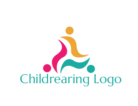 rotating swoosh with circle forming people icon