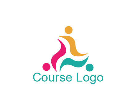 rotating swoosh with circle forming people icon