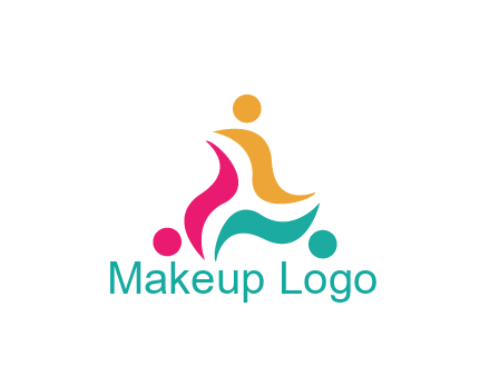 rotating swoosh with circle forming people icon