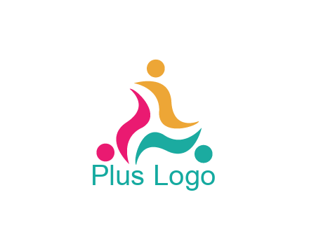 rotating swoosh with circle forming people icon