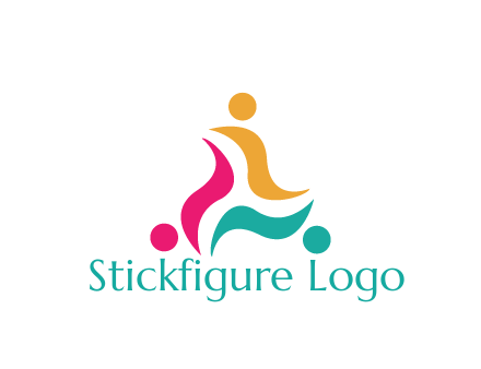 rotating swoosh with circle forming people icon