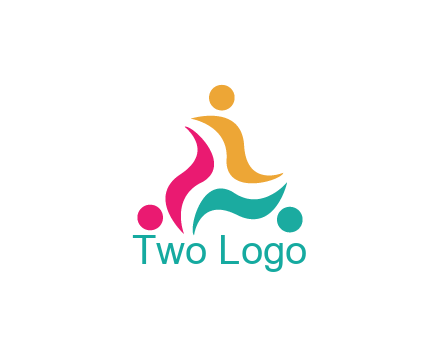rotating swoosh with circle forming people icon