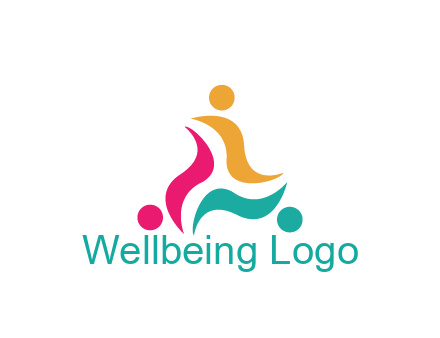 rotating swoosh with circle forming people icon