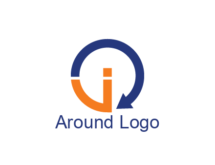 letter I joined to circle with arrow