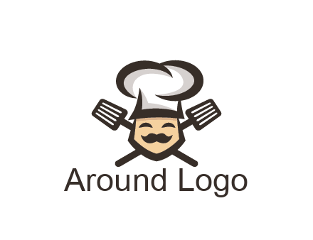 spatula behind chef wearing chef hat