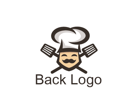 spatula behind chef wearing chef hat