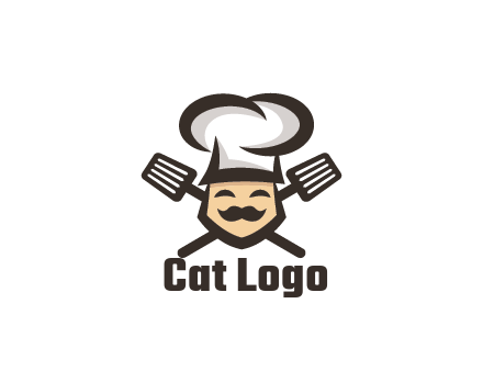 spatula behind chef wearing chef hat