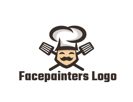 spatula behind chef wearing chef hat