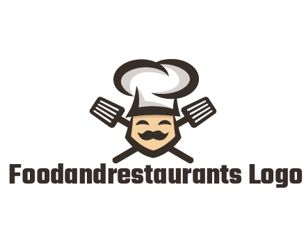 spatula behind chef wearing chef hat