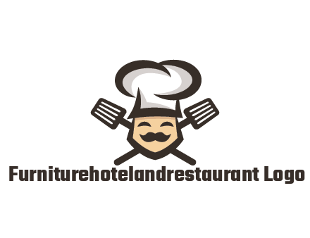 spatula behind chef wearing chef hat
