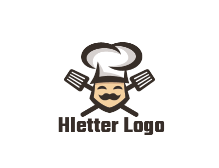 spatula behind chef wearing chef hat