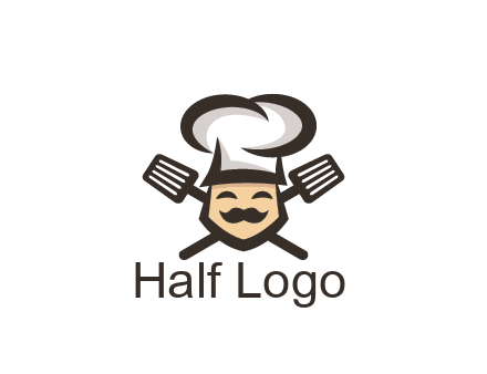 spatula behind chef wearing chef hat