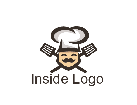 spatula behind chef wearing chef hat